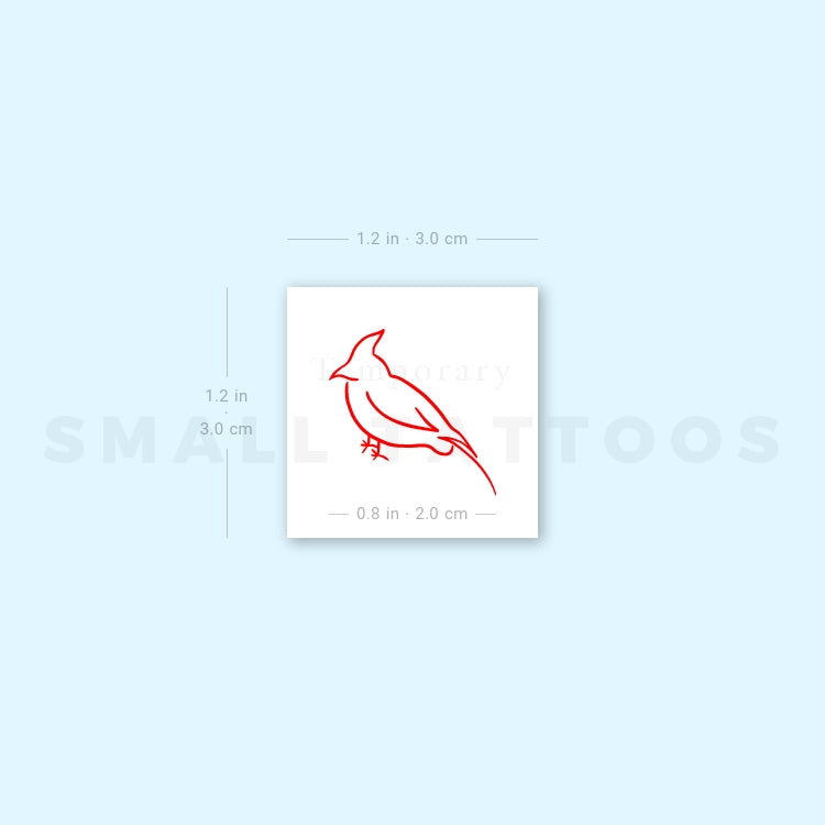 Red Cardinal Temporary Tattoo (Set of 3)