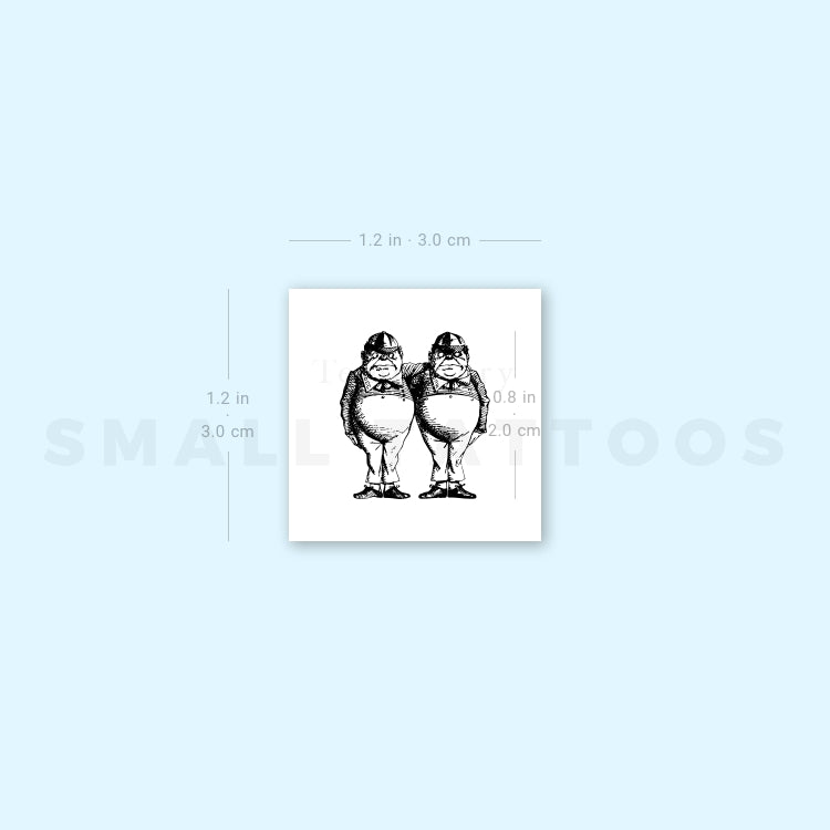 Tweedledum And Tweedledee Temporary Tattoo (Set of 3)