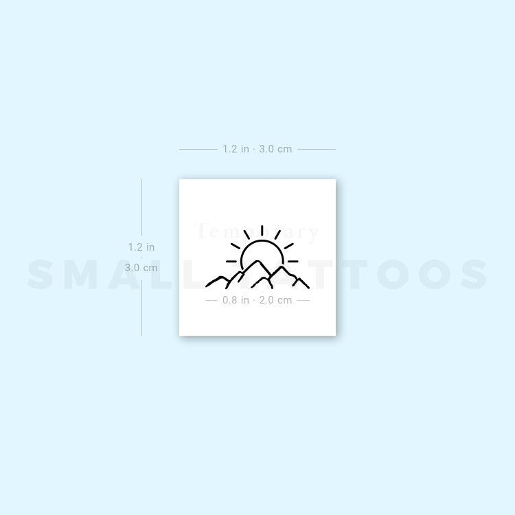 Mountain Sunset Temporary Tattoo (Set of 3)