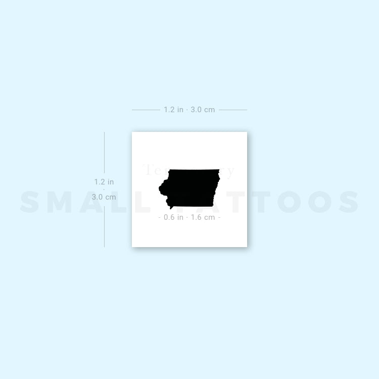 Iowa Map Temporary Tattoo (Set of 3)