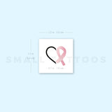 Heart & Cancer Awareness Ribbon Temporary Tattoo (Set of 3)