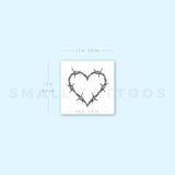 Heart Shaped Barbed Wire Temporary Tattoo (Set of 3)