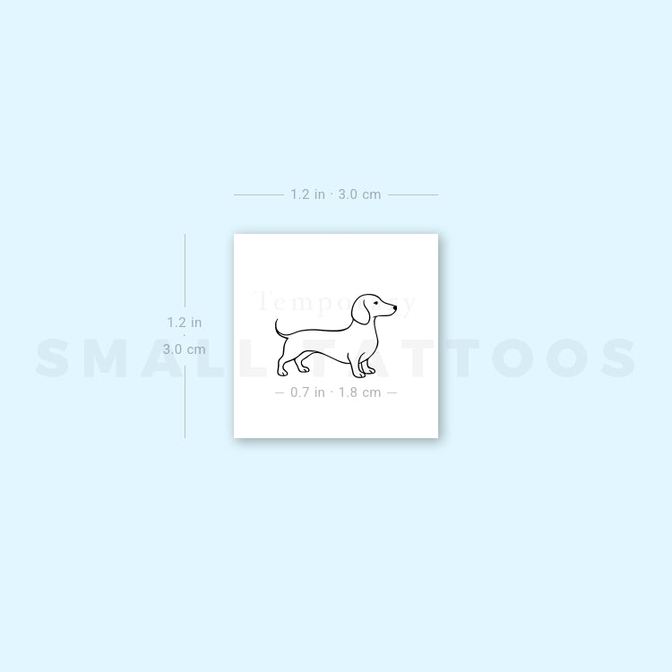 Tatuaje temporal de perro salchicha (juego de 3)
