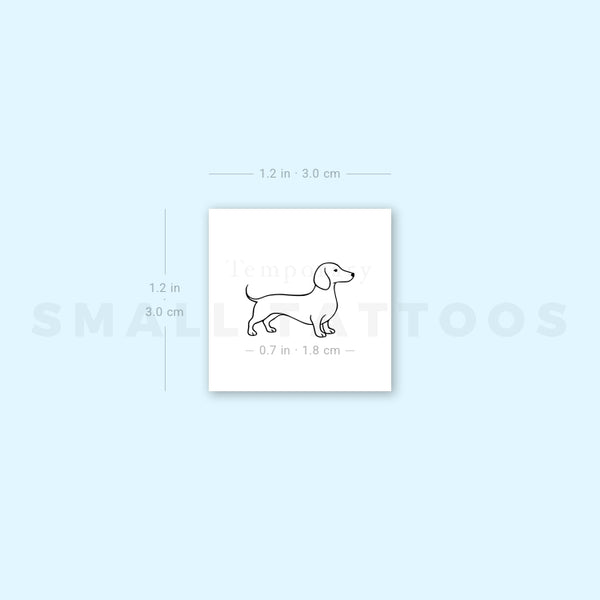 Sausage Dog Temporary Tattoo (Set of 3)