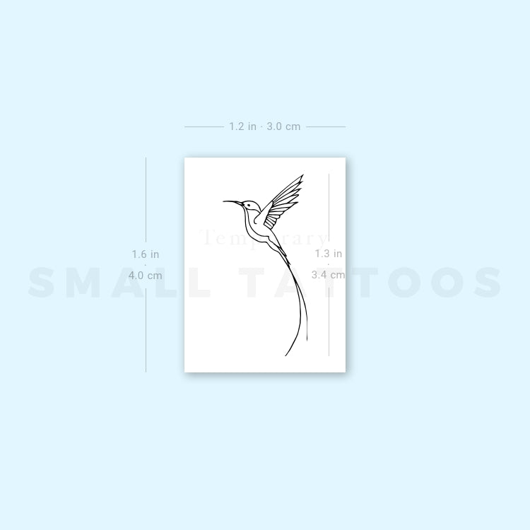 Long-tailed Sylph Hummingbird Temporary Tattoo (Set of 3)