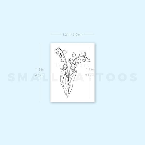 Small Lily Of The Valley Temporary Tattoo (Set of 3)