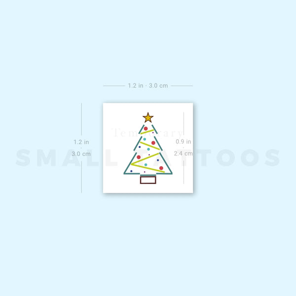 Minimalist Christmas Tree Temporary Tattoo (Set of 3)