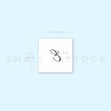 Letter E Script Temporary Tattoo (Set of 3)