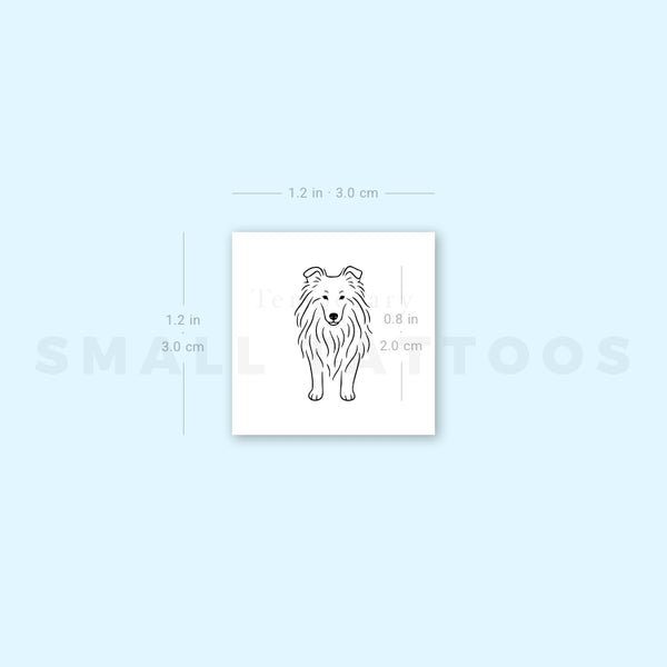 Fine Line Collie Temporary Tattoo (Set of 3)
