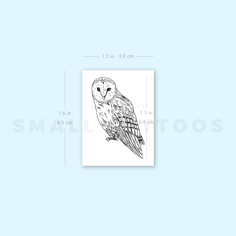 Barn Owl Temporary Tattoo (Set of 3)
