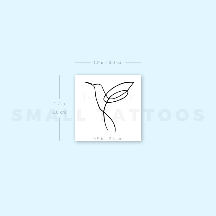 Single Line Hummingbird Temporary Tattoo (Set of 3)