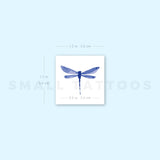 Watercolor Blue Dragonfly Temporary Tattoo (Set of 3)