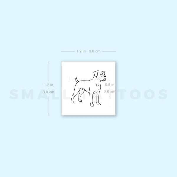 Boxer Dog Temporary Tattoo (Set of 3)