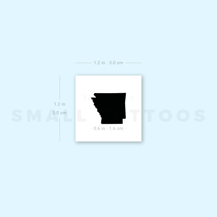 Arkansas Map Temporary Tattoo (Set of 3)