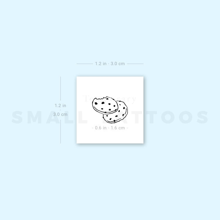 Chocolate Chip Cookies Temporary Tattoo (Set of 3)