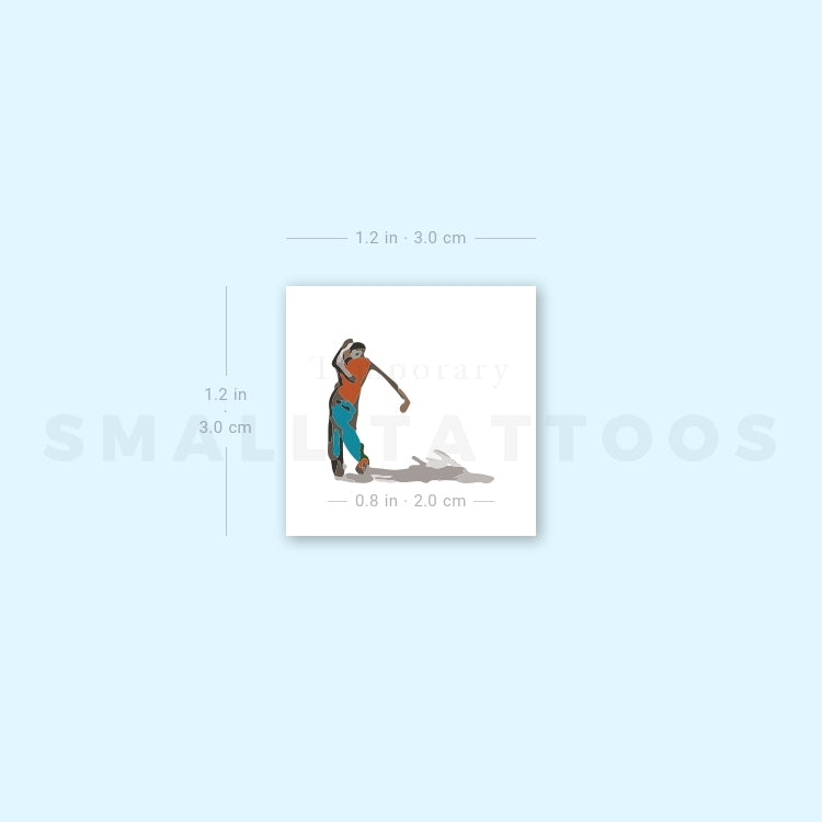 Golfer Temporary Tattoo (Set of 3)
