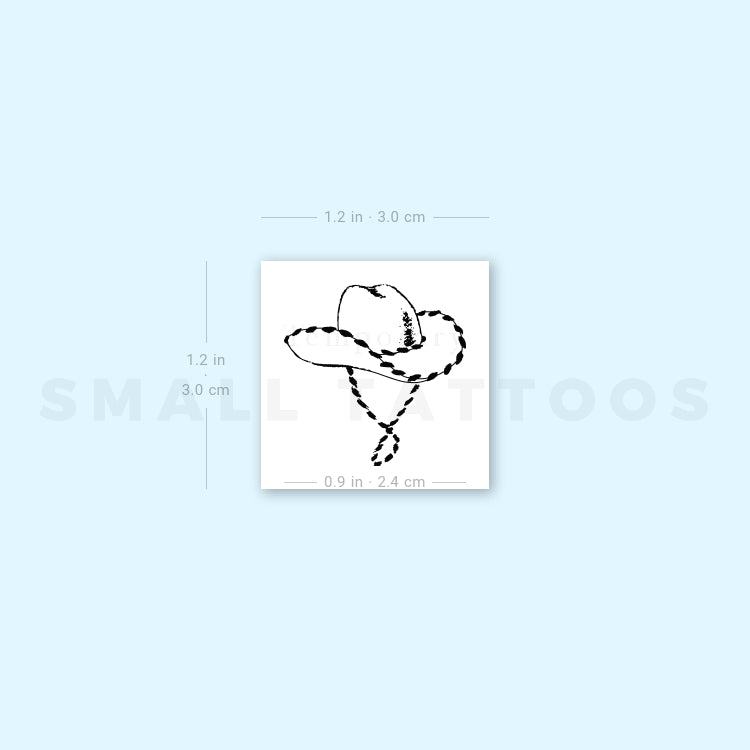 Cowboy Hat Temporary Tattoo (Set of 3)