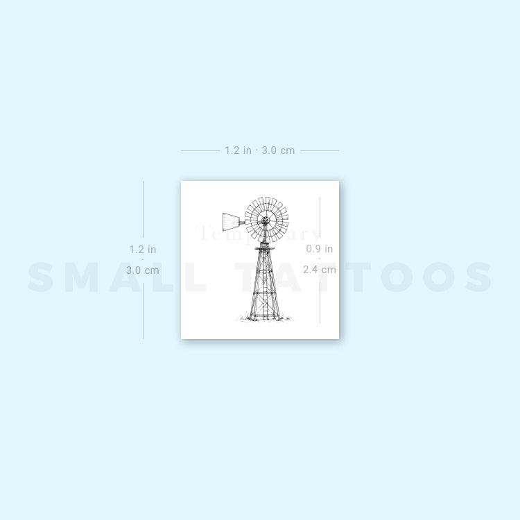 Windpump Temporary Tattoo (Set of 3)