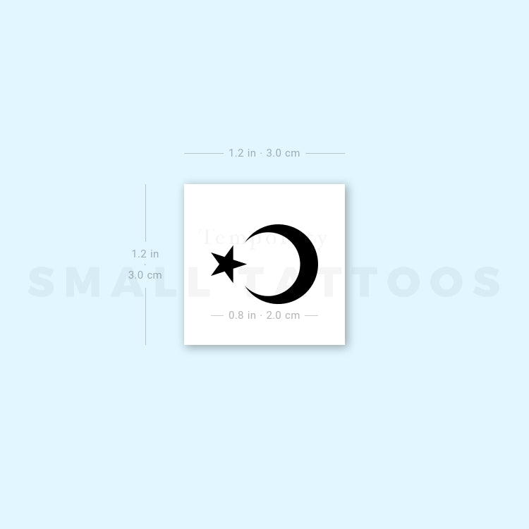 Star And Crescent Temporary Tattoo (Set of 3)