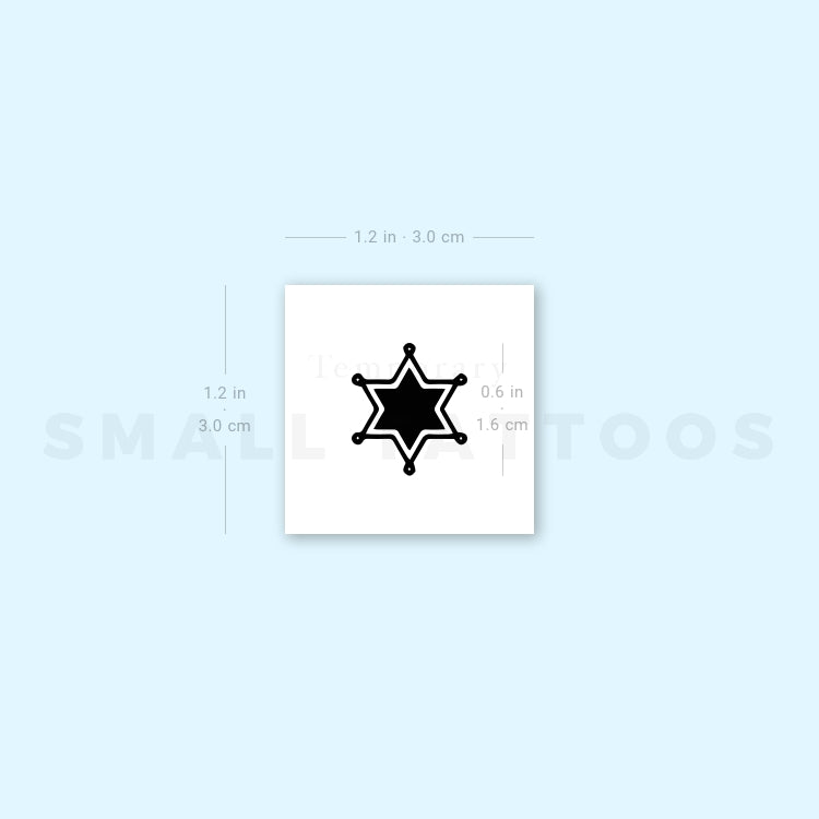 Sheriff Star Temporary Tattoo (Set of 3)