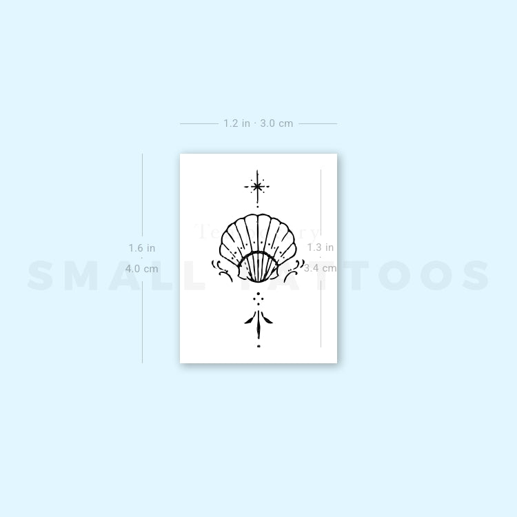 Small Shell By Stefano Mazza Temporary Tattoo (Set of 3)