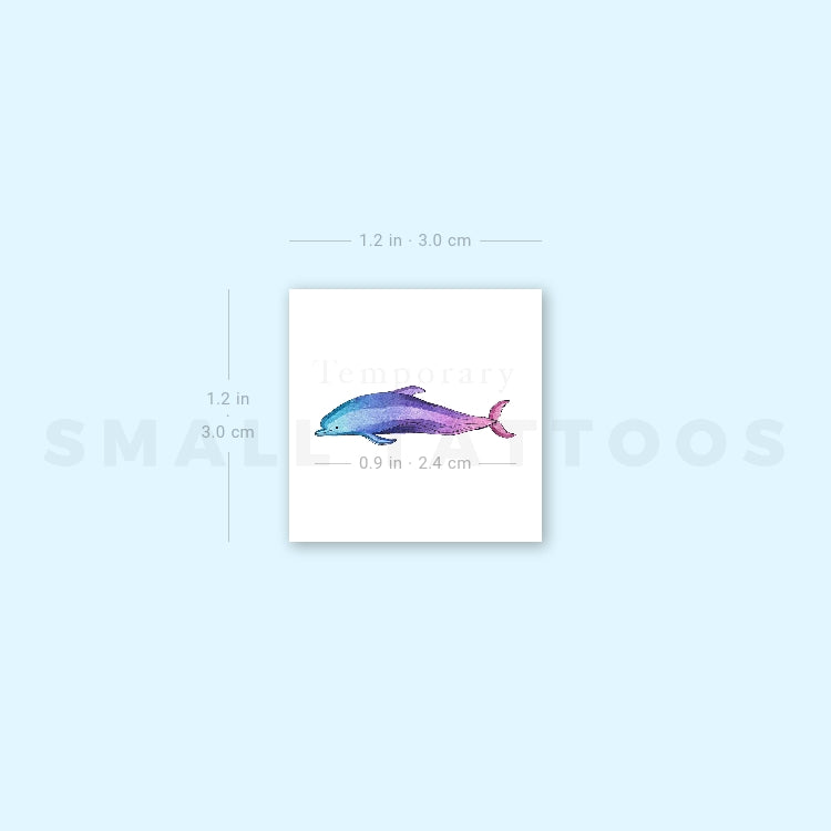 Small Dolphin By Ann Lilya Temporary Tattoo (Set of 3)