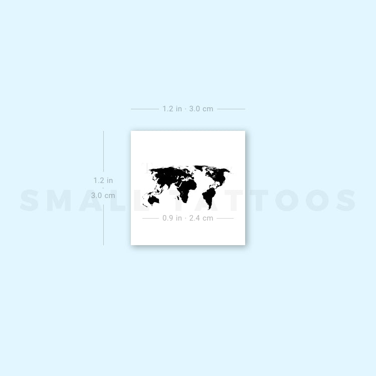 Little World Map Temporary Tattoo (Set of 3)