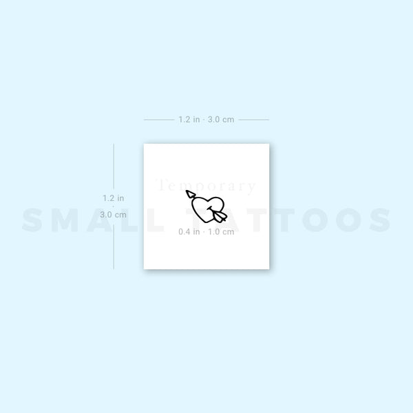 Tiny Heart And Arrow Temporary Tattoo (Set of 3)