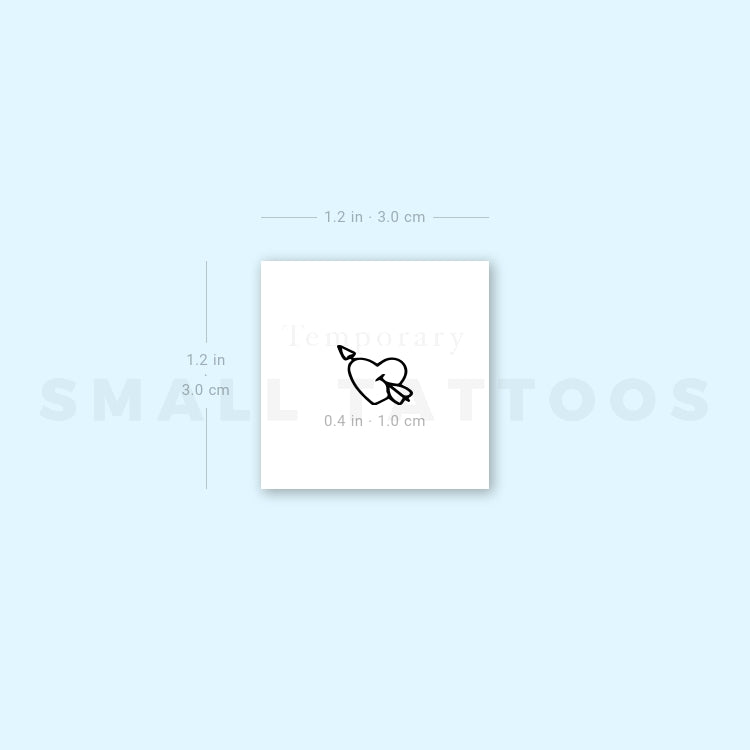 Tiny Heart And Arrow Temporary Tattoo (Set of 3)