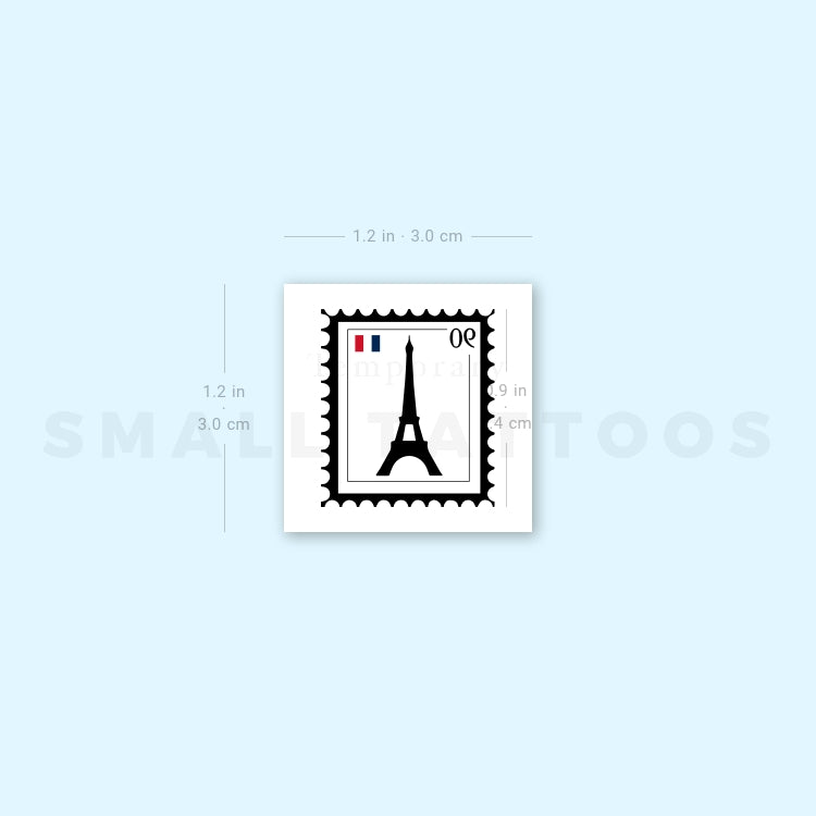 France Stamp Temporary Tattoo (Set of 3)