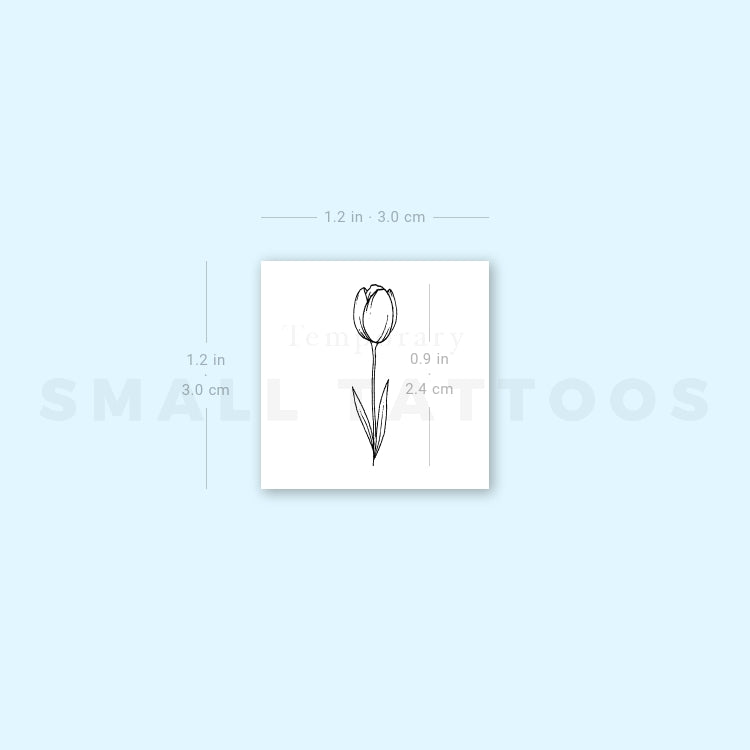 Small Tulip Temporary Tattoo (Set of 3)