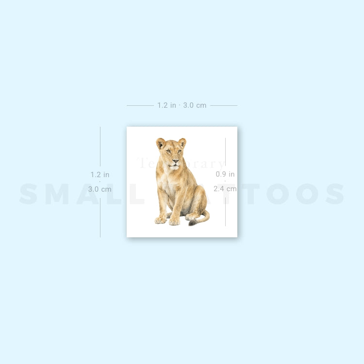 Watercolor Lioness Temporary Tattoo (Set of 3)