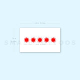 Five Red Suns Temporary Tattoo (Set of 3)