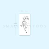 Peony Temporary Tattoo By M3.Ink (Set of 3)