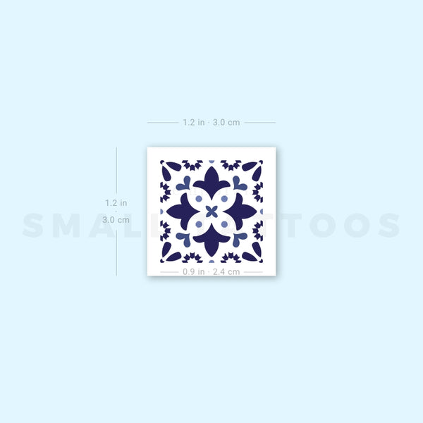 Small Portuguese Tile Temporary Tattoo (Set of 3)