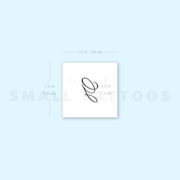 Letter G Script Temporary Tattoo (Set of 3)