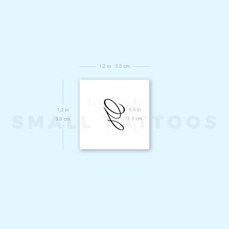 Letter G Script Temporary Tattoo (Set of 3)