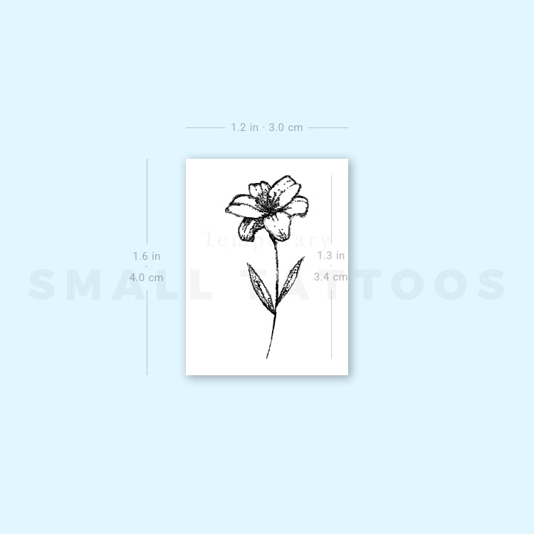 Lily Flower Temporary Tattoo (Set of 3)