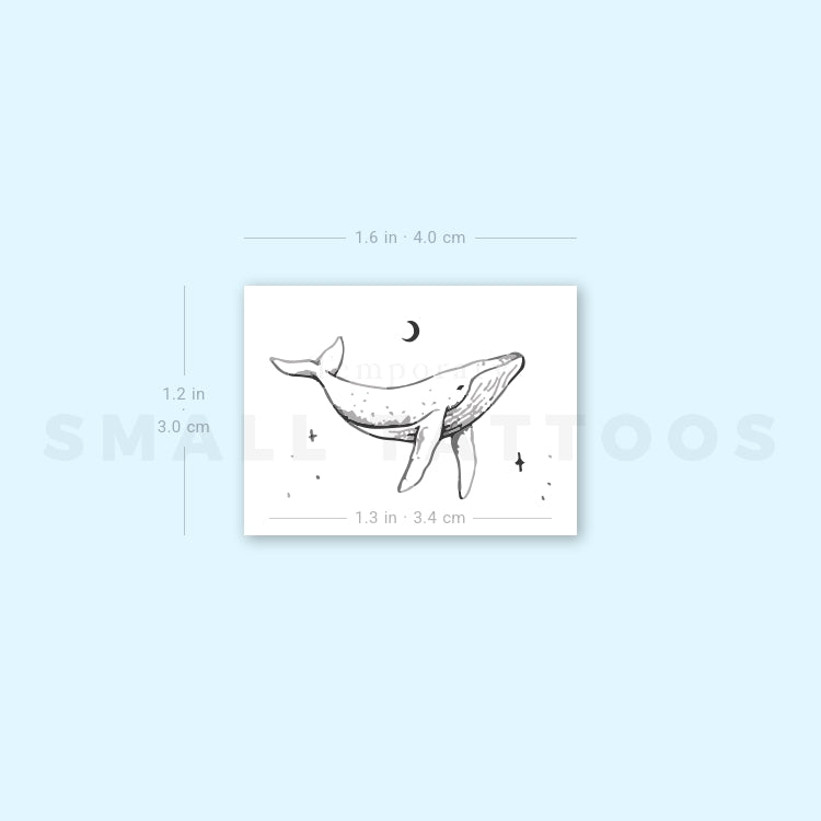 Whale By Stefano Mazza Temporary Tattoo (Set of 3)