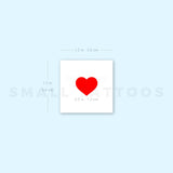 Small Heart In Red Temporary Tattoo (Set of 3)