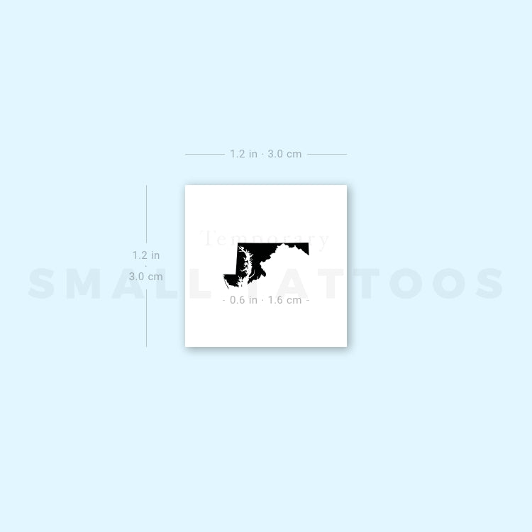Maryland Map Temporary Tattoo (Set of 3)