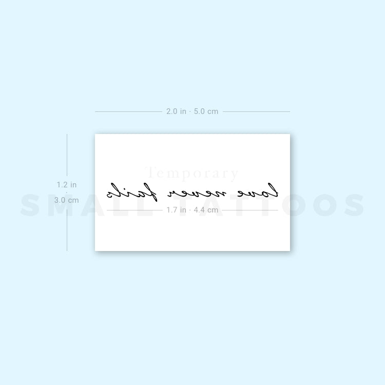 Love Never Fails Temporary Tattoo (Set of 3)