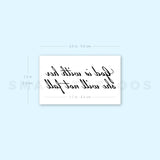 God Is With Her She Will Not Fall Temporary Tattoo (Set of 3)