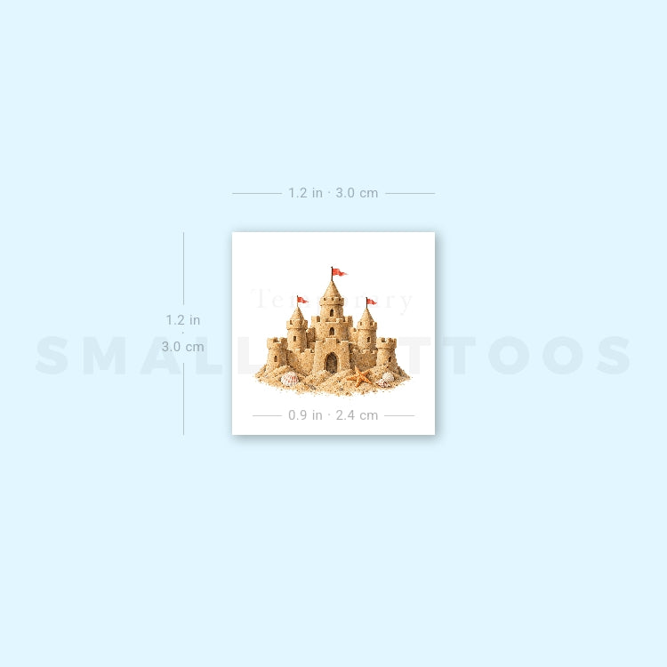 Sand Castle Temporary Tattoo (Set of 3)