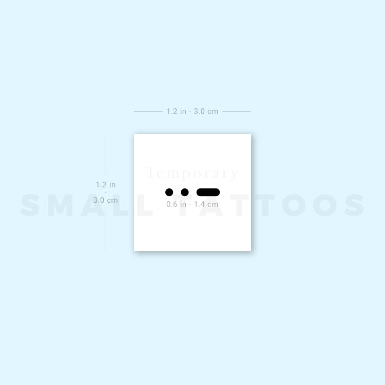 Morse Code D Temporary Tattoo (Set of 3)
