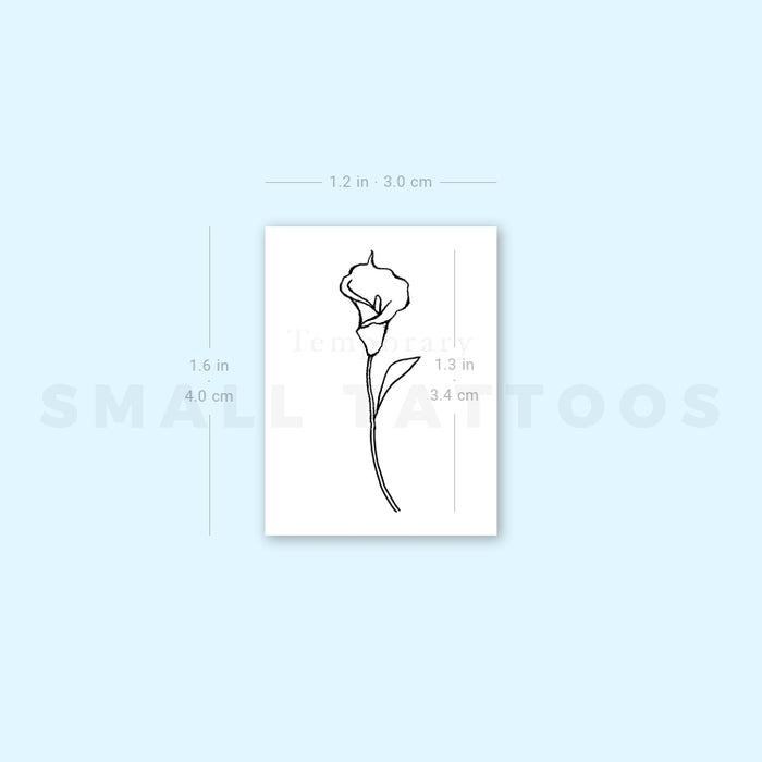 small white lily tattoo Small Calla Lily Temporary Tattoo (Set of 3) – Small Tattoos