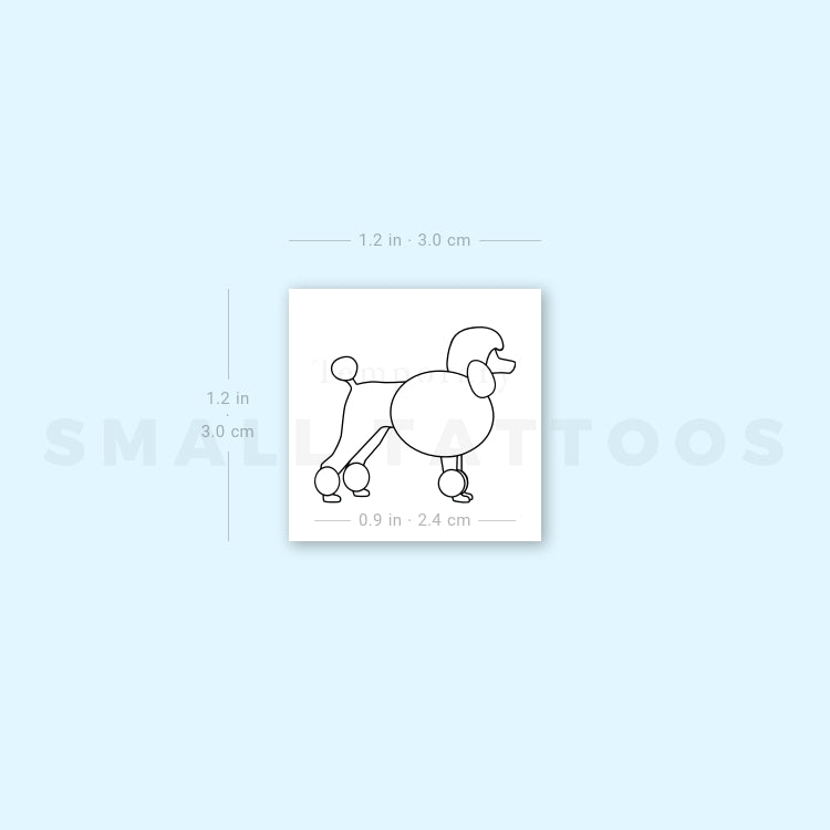 Poodle Temporary Tattoo (Set of 3)