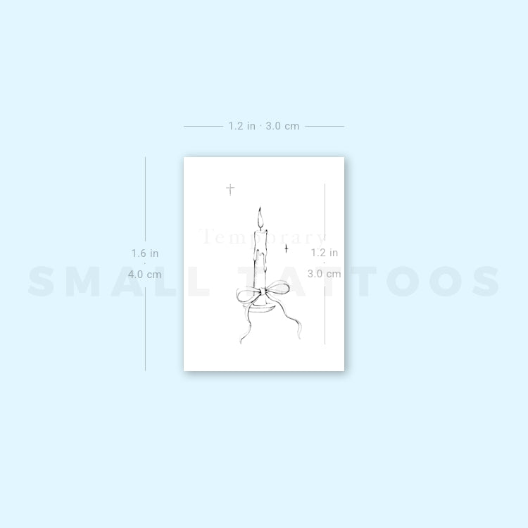 Candle By Stefano Mazza Temporary Tattoo (Set of 3)