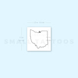 Ohio Map Outline Temporary Tattoo (Set of 3)