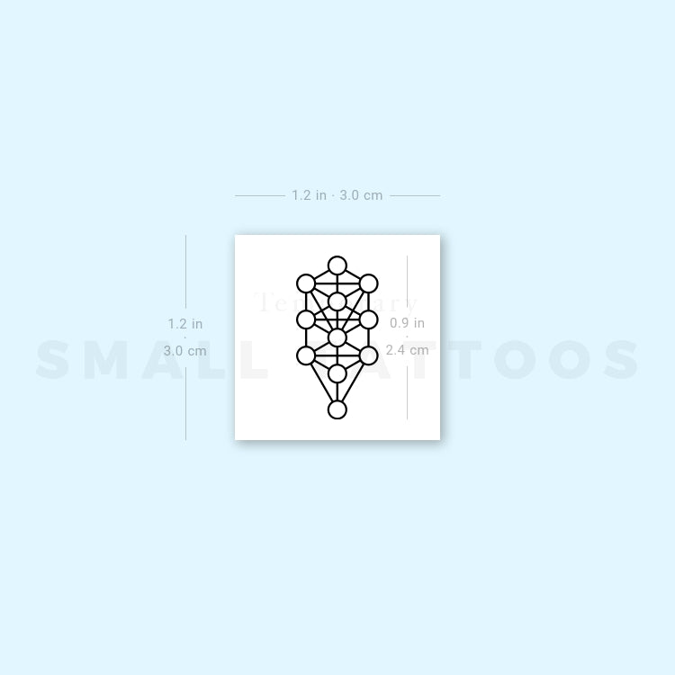 Small Kabbalah Tree Of Life Temporary Tattoo (Set of 3)